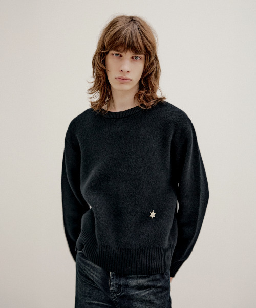 LMOOD(エルムード)の「ウィークエンドエアウールプルオーバーニット (3カラー)(ニット/セーター・メンズ・ブラック/ダークブラウン/ライトブラウン・44/46/48)」の4枚目の写真