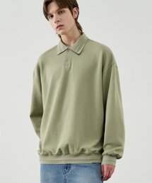オーバーサイズバルーンピケスウェットシャツ[LIME KHAKI]