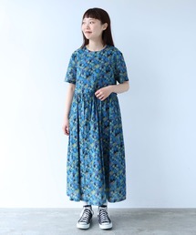 bulle de savon | スイセンプリント ギャザーワンピース(ワンピース)