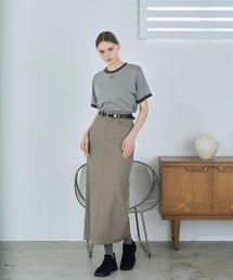 twill narrow long skirt