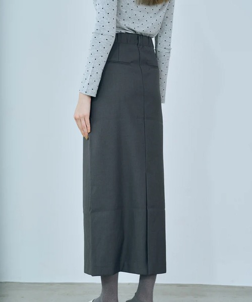 merrylatte(メリーラテ)の「twill narrow long skirt(スカート・レディース・グレー/ベージュ・FREE)」の7枚目の写真