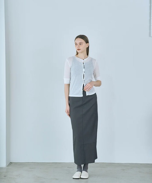 merrylatte(メリーラテ)の「twill narrow long skirt(スカート・レディース・グレー/ベージュ・FREE)」の9枚目の写真
