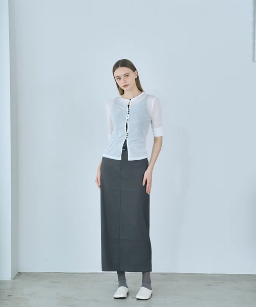 merrylatte(メリーラテ)の「twill narrow long skirt(スカート・レディース・グレー/ベージュ・FREE)」の10枚目の写真