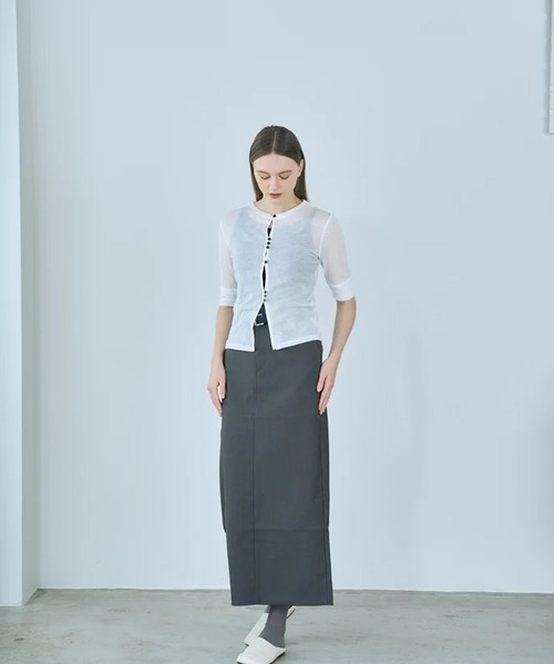merrylatte(メリーラテ)の「twill narrow long skirt(スカート・レディース・グレー/ベージュ・FREE)」の11枚目の写真