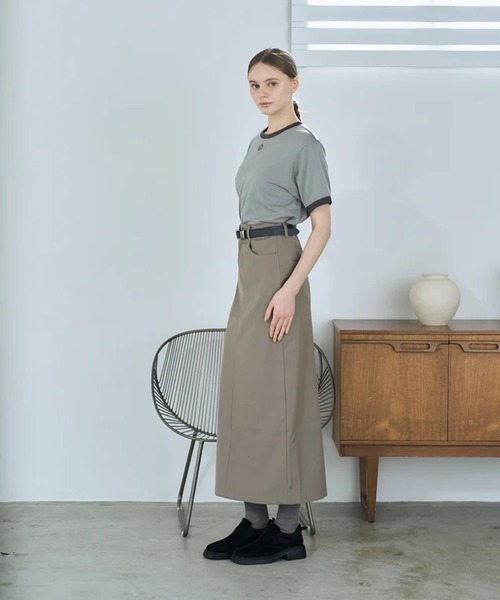 merrylatte(メリーラテ)の「twill narrow long skirt(スカート・レディース・グレー/ベージュ・FREE)」の14枚目の写真