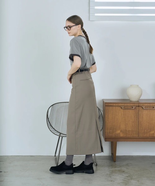 merrylatte(メリーラテ)の「twill narrow long skirt(スカート・レディース・グレー/ベージュ・FREE)」の15枚目の写真
