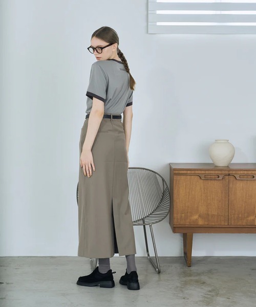 merrylatte(メリーラテ)の「twill narrow long skirt(スカート・レディース・グレー/ベージュ・FREE)」の16枚目の写真
