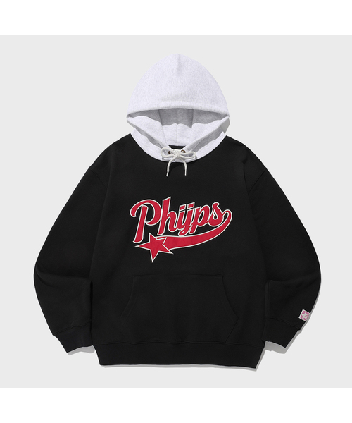PHYSICAL DEPARTMENT(フィジカル デパートメント)の「アップリケスターテールフード_ブラック(パーカー・レディース・その他・LARGE/X-LARGE)」の1枚目の写真
