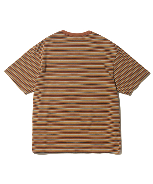 PHYSICAL DEPARTMENT(フィジカル デパートメント)の「アップルベスキットストライプ半袖Tシャツ_ブラウン(Tシャツ/カットソー・レディース・その他・SMALL/MEDIUM/LARGE/X-LARGE)」の3枚目の写真