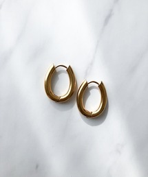 プレーンオーバルフープピアス