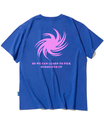 ピンクトルネード ロゴ Tシャツ - ブルー
