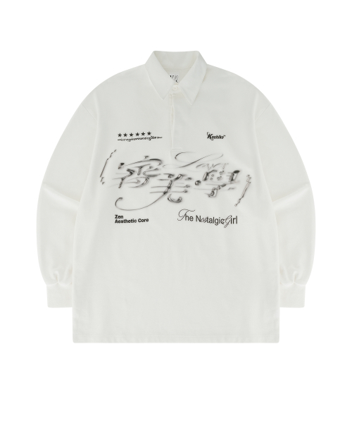 Aesthetic Collar Rugby Shirt — рубашка‑регби с эстетическим воротником, белая