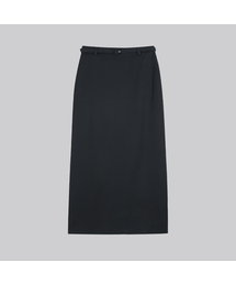 Stripe belted H-line long skirt FRFA01SK02_Navy