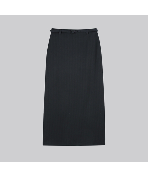 FRIVER07(フリバー07)の「Stripe belted H-line long skirt FRFA01SK02_Navy(スカート・レディース・ネイビー・SMALL/MEDIUM)」の1枚目の写真
