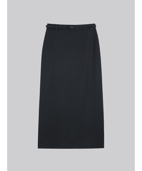 FRIVER07(フリバー07)の「Stripe belted H-line long skirt FRFA01SK02_Navy(スカート・レディース・ネイビー・SMALL/MEDIUM)」の2枚目の写真