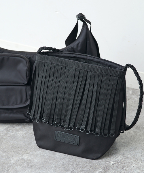 Spick & Span（スピックアンドスパン）の「BAICYCLON/バイシクロン 別注TAPE FRINGE MINI BAG*（ハンドバッグ・レディース・ブラック・FREE）」の2枚目の写真