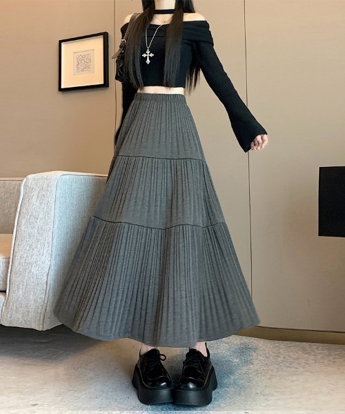 セール】ティアードプリーツロングスカート（スカート）｜ONEP STAR