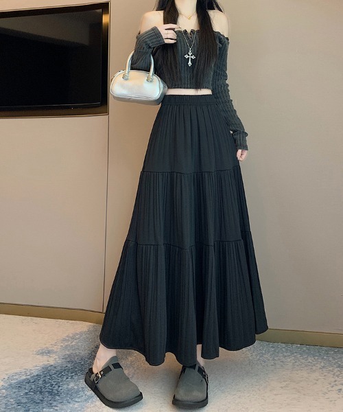 セール】ティアードプリーツロングスカート（スカート）｜ONEP STAR