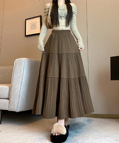 セール】ティアードプリーツロングスカート（スカート）｜ONEP STAR