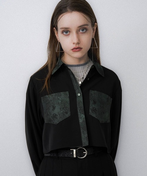 ジャガードキリカエショートシャツ(HARE) ジャガードキリカエショートシャツ(HARE)（シャツ/ブラウス）｜HARE