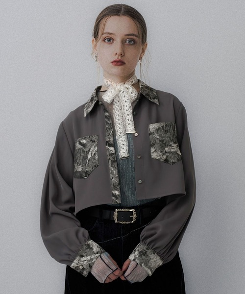 ジャガードキリカエショートシャツ(HARE)（シャツ/ブラウス）｜HARE