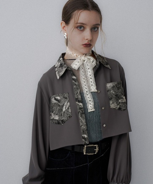 ジャガードキリカエショートシャツ(HARE)（シャツ/ブラウス）｜HARE