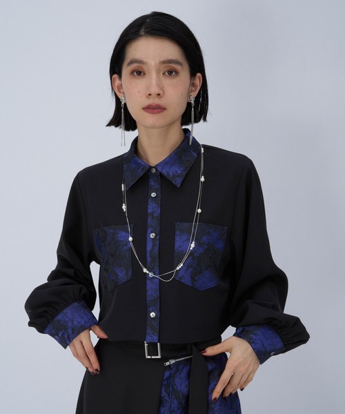 HARE（ハレ）の「ジャガードキリカエショートシャツ(HARE)（シャツ/ブラウス・レディース・ネイビー/パープル/グレー/グリーン/グリーン系その他・FREE）」の22枚目の写真