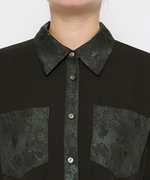 HARE（ハレ）の「ジャガードキリカエショートシャツ(HARE)（シャツ/ブラウス・レディース・ネイビー/パープル/グレー/グリーン/グリーン系その他・FREE）」の16枚目の写真