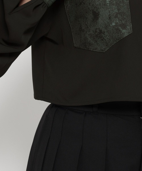 HARE（ハレ）の「ジャガードキリカエショートシャツ(HARE)（シャツ/ブラウス・レディース・ネイビー/パープル/グレー/グリーン/グリーン系その他・FREE）」の14枚目の写真