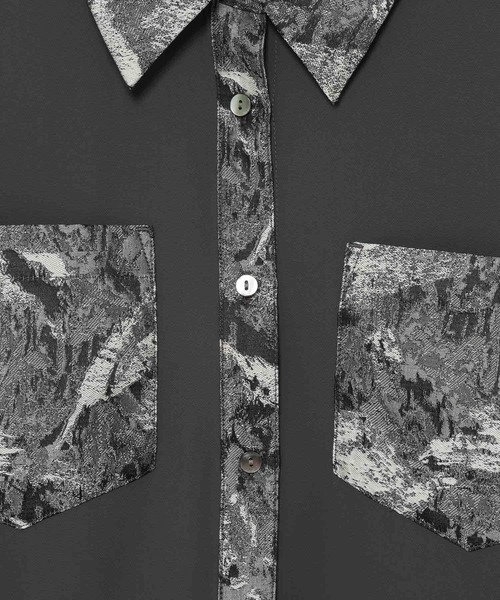 HARE（ハレ）の「ジャガードキリカエショートシャツ(HARE)（シャツ/ブラウス・レディース・ネイビー/パープル/グレー/グリーン/グリーン系その他・FREE）」の11枚目の写真