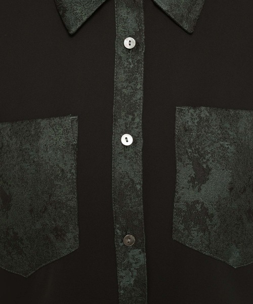 HARE（ハレ）の「ジャガードキリカエショートシャツ(HARE)（シャツ/ブラウス・レディース・ネイビー/パープル/グレー/グリーン/グリーン系その他・FREE）」の10枚目の写真