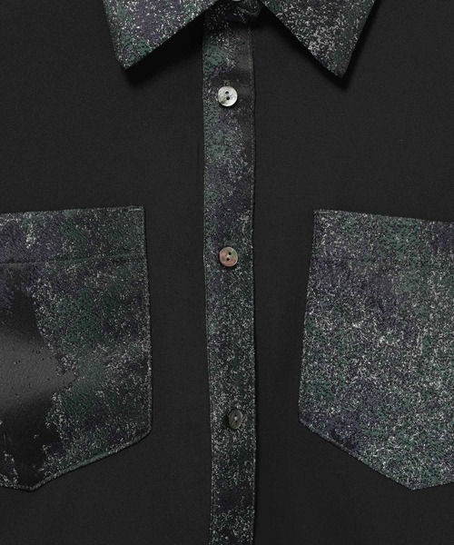 HARE（ハレ）の「ジャガードキリカエショートシャツ(HARE)（シャツ/ブラウス・レディース・ネイビー/パープル/グレー/グリーン/グリーン系その他・FREE）」の9枚目の写真