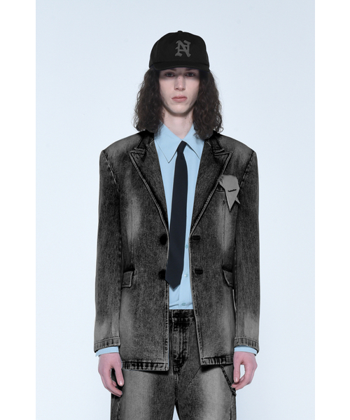 THE BALLON(ザバロン)の「MENS DESTROYED BLACK DENIM JACKET(デニムジャケット・メンズ・その他・MEDIUM/LARGE)」の1枚目の写真