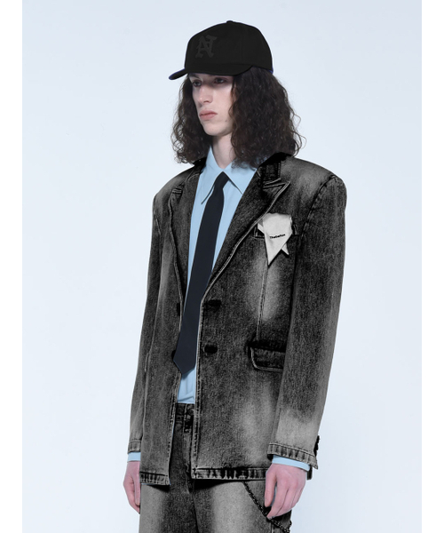 THE BALLON(ザバロン)の「MENS DESTROYED BLACK DENIM JACKET(デニムジャケット・メンズ・その他・MEDIUM/LARGE)」の2枚目の写真