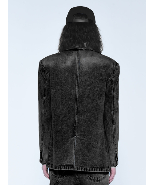 THE BALLON(ザバロン)の「MENS DESTROYED BLACK DENIM JACKET(デニムジャケット・メンズ・その他・MEDIUM/LARGE)」の3枚目の写真