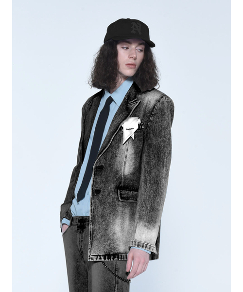THE BALLON(ザバロン)の「MENS DESTROYED BLACK DENIM JACKET(デニムジャケット・メンズ・その他・MEDIUM/LARGE)」の4枚目の写真