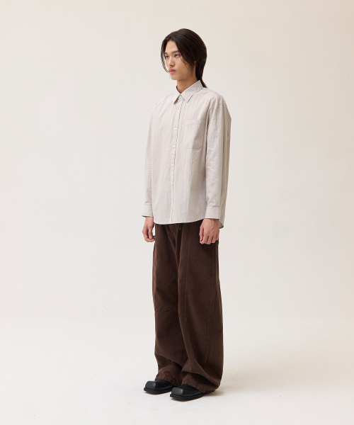 AKECII(アケシ)の「パールシスストライプシャツ_ベージュ(シャツ/ブラウス・メンズ・その他・MEDIUM/LARGE)」の3枚目の写真
