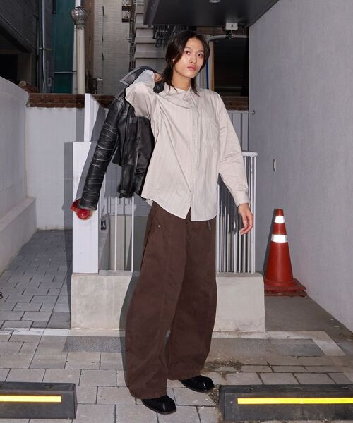 AKECII(アケシ)の「パールシスストライプシャツ_ベージュ(シャツ/ブラウス・メンズ・その他・MEDIUM/LARGE)」の6枚目の写真