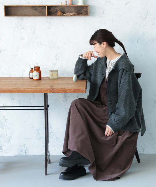 soulberry(ソウルベリー)の「はいいろフクロウのカーディガン(カーディガン/ボレロ・レディース・チャコールグレー・M/L/LL/3L/4L/5L)」の4枚目の写真