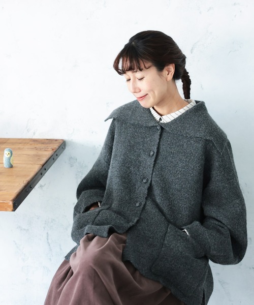 soulberry(ソウルベリー)の「はいいろフクロウのカーディガン(カーディガン/ボレロ・レディース・チャコールグレー・M/L/LL/3L/4L/5L)」の10枚目の写真