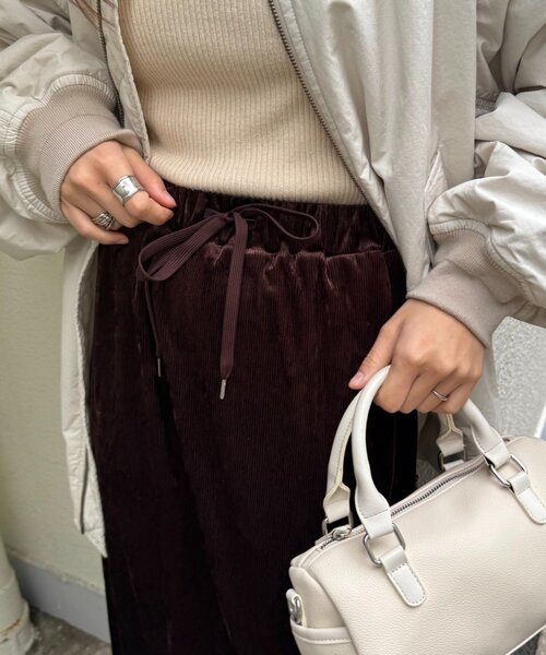 CIAOPANIC TYPY(チャオパニックティピー)の「クラッシュベロアメロウ切替スカート(スカート・レディース・ブラック/キャメル/ブラウン/サックスブルー・SMALL/MEDIUM)」の14枚目の写真