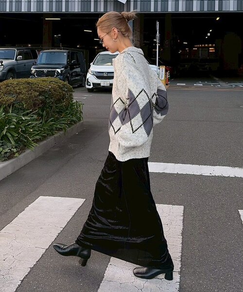 CIAOPANIC TYPY(チャオパニックティピー)の「クラッシュベロアメロウ切替スカート(スカート・レディース・ブラック/キャメル/ブラウン/サックスブルー・SMALL/MEDIUM)」の20枚目の写真