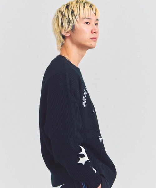 GALLIS ADDICTION（ガリスアディクション）の「GA CROSS-APPLIQUE KNIT（ニット/セーター・メンズ・ピンク/ブラック・FREE）」の7枚目の写真