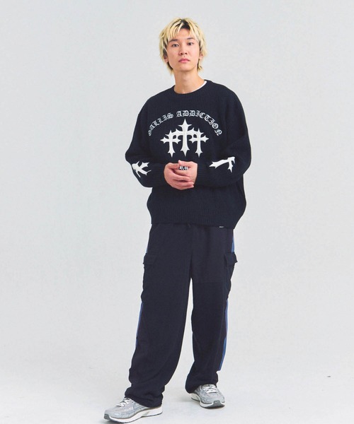 GALLIS ADDICTION（ガリスアディクション）の「GA CROSS-APPLIQUE KNIT（ニット/セーター・メンズ・ピンク/ブラック・FREE）」の13枚目の写真