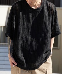 PLEASURES | PLEASURES/プレジャーズ 透かし編み クルーネックメッシュトップス 2026年春夏(Tシャツ/カットソー)