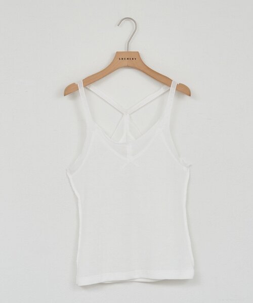 SHENERY（シーナリー）の「シアードッキングキャミソール（キャミソール・レディース・ブラック/オフホワイト・FREE）」の5枚目の写真