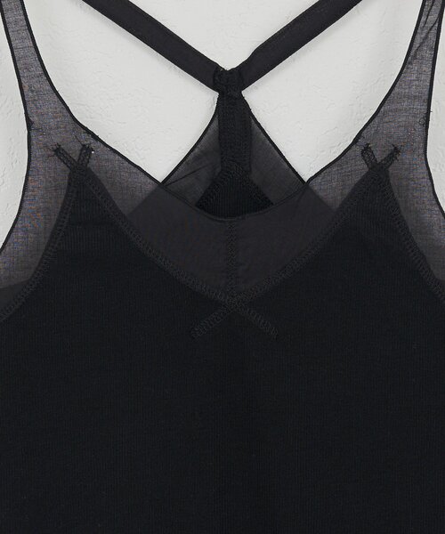 SHENERY（シーナリー）の「シアードッキングキャミソール（キャミソール・レディース・ブラック/オフホワイト・FREE）」の7枚目の写真