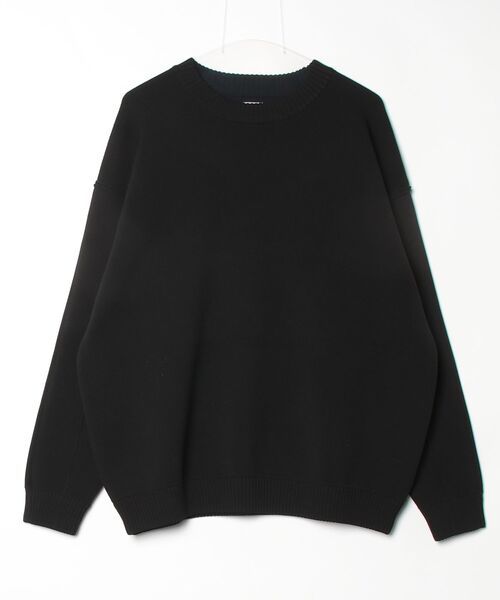 BEAVER（ビーバー）の「B omnivore/ビーオムニボー　SIMPLE KNIT TOP（ニット/セーター・メンズ・ブラック/チャコールグレー/ネイビー・L/M/XL）」の2枚目の写真