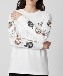 CORISCO（コリスコ）の「アニマルフェイス袖プリントロンTEE(M1)（Tシャツ/カットソー）」