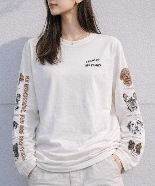 CORISCO(コリスコ)の「アニマルフェイス袖プリントロンTEE(M1)(Tシャツ/カットソー・メンズ・オートミール/キナリ/ホワイト系1/ホワイト系2/ブラック系1/ブラック系2/グレー系1/グレー系2・MEDIUM/LARGE/X-LARGE)」の3枚目の写真